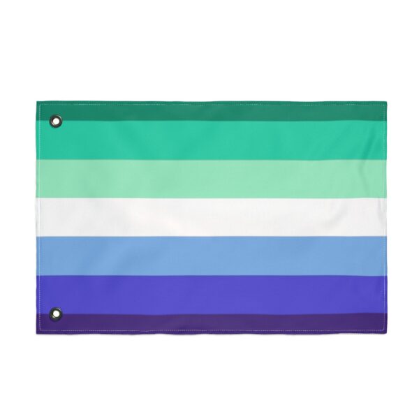 Gay Pride MLM 3x5 Flag | Men Loving Men Blue Green Stripe Outdoor Banner