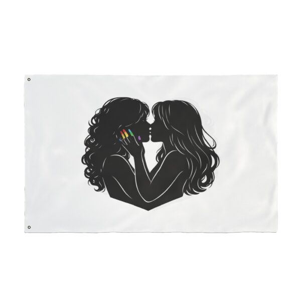Lesbian Pride Girl Kiss Flag 3x5 Double Sided Indoor Outdoor With Grommets