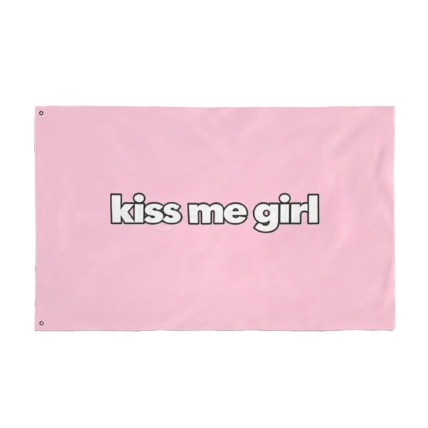Kiss Me Girl Lesbian Pride Flag 3x5 Double Sided Indoor Outdoor With Grommets