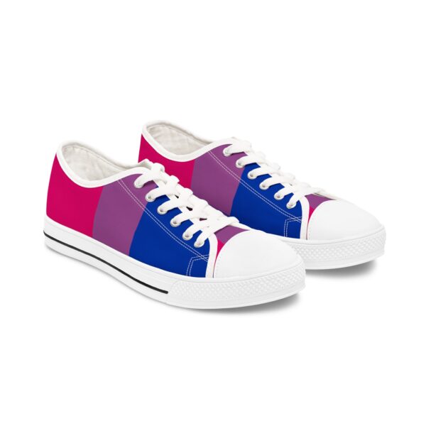 Bisexual Pride Flag Ombre Low Top Sneakers | Pink Purple Gradient Canvas Women's Shoes
