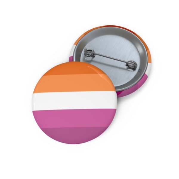 Sunset Lesbian Pride Flag 3 Inch Pin Button | LGBTQ Pride Badge