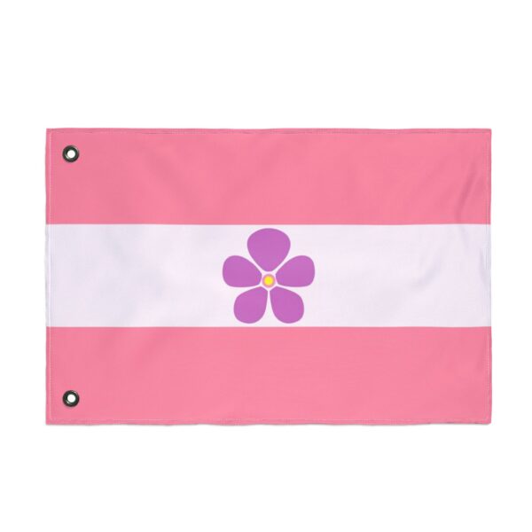 Sapphic Lesbian Women Loving Women 3x5 Flag | Double-Sided Pink White Stripe Pride Banner with Lavender Flower