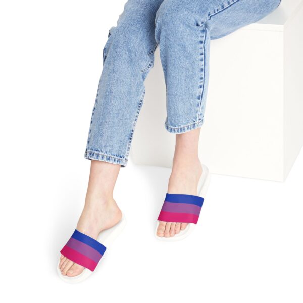 Bisexual Pride Flag Stripe Slide Sandals | Womens Removable Strap Festival Shoes