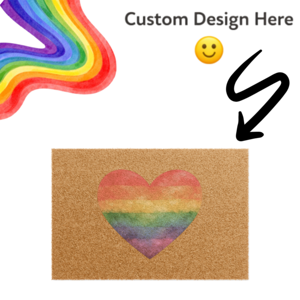 Custom Personalizable Coconut Fiber Outdoor Doormat Pride Season Decor
