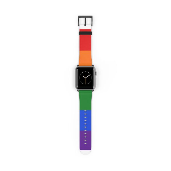 Rainbow Flag Pride Apple Watch Band Colorful LGBTQ Silicone Strap Modern Pride Tech Accessory