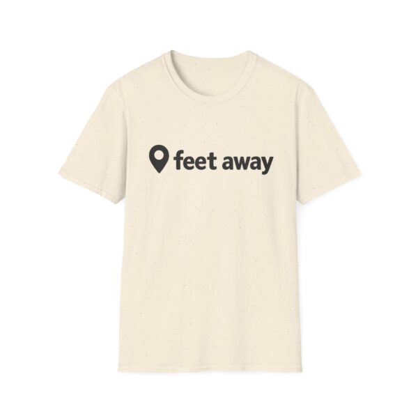 Gay Men Location Pin Feet Away T Shirt Minimal GPS Humor Hookup Tee Subtle Queer Streetwear