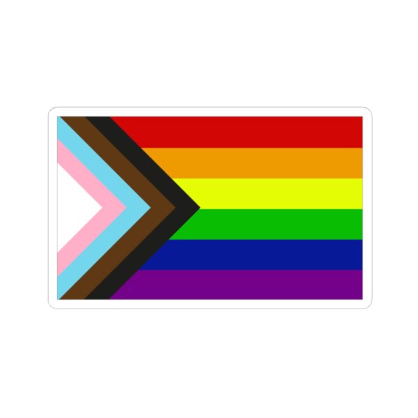 Progress Pride Flag Stickers | LGBTQ Small Progressive Rainbow Kiss-Cut Vinyl Decal