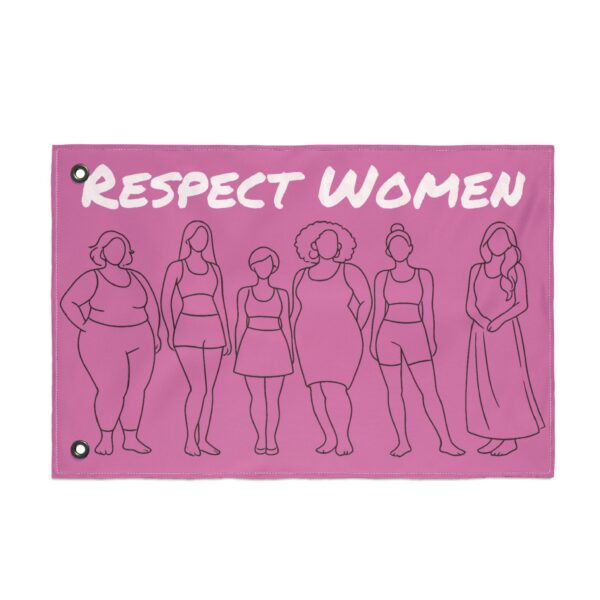 Respect Women Feminist Flag 3x5 Double Sided Pink Women Empowerment Banner