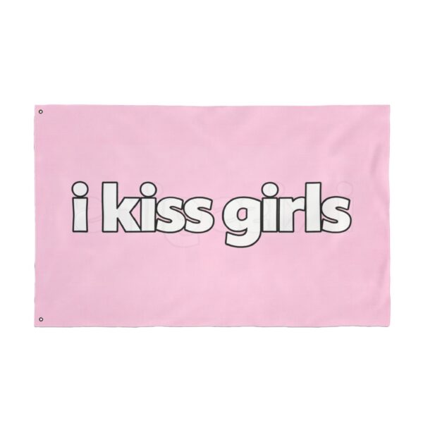 I Kiss Girls Flirty Lesbian Pride Flag 3x5 Double Sided Indoor Outdoor With Grommets