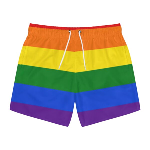 Rainbow Pride Flag Swim Trunks | LGBT Swimwear | Festival Pride Shorts