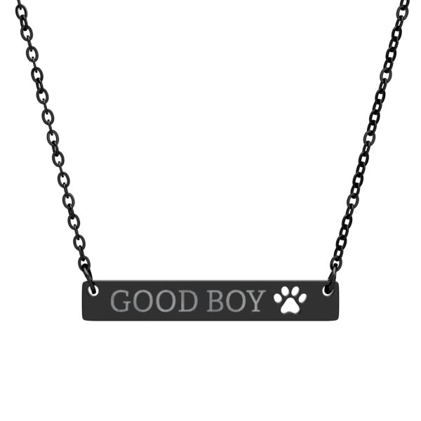 Good Boy Paw Cutout Bar Necklace | Pup Play Puppy Pride Gay Men BDSM Jewelry