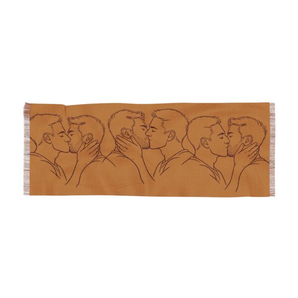 Gay Men Kissing Scarf MLM Pride Line Art Pashmina Romantic Gay Couple Shawl Minimalist Queer Art Wrap