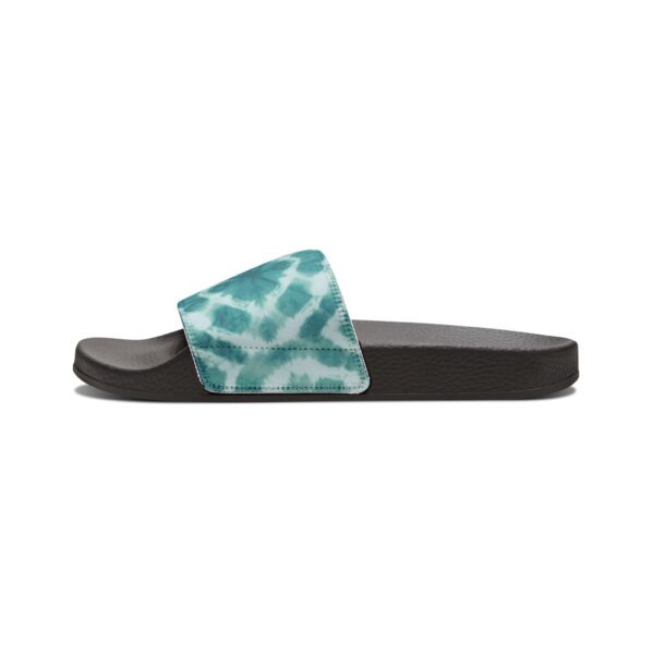 Teal Tie Dye Slides Sandals for Women Men, Adjustable Removable Strap Slide Sandals, Lightweight Summer Beach Shoes, MLM pride festival