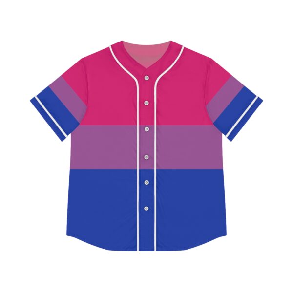 Bisexual Flag Pride Festival Stripe Baseball Jersey | Womens Button Up Summer Jersey