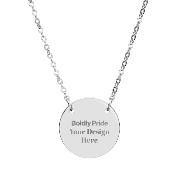 Engravable Circle Necklace — Personalized Disc Pendant Necklace (Custom Text)