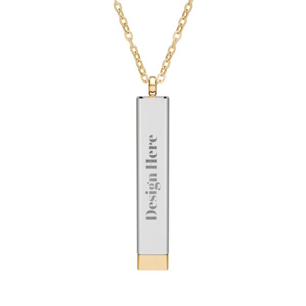 Hidden Message Sliding Bar Necklace — Custom Engraved Secret Message Pendant