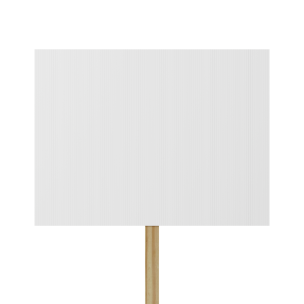 Blank Protest Sign — Customizable Rally Poster Board on Wooden Handle
