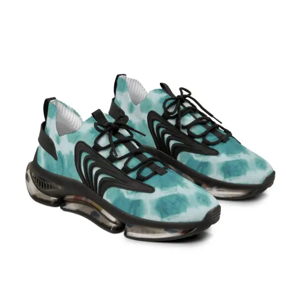 Teal Tie Dye Sneakers for Men, Gay MLM Pride Athletic Shoes, Lightweight Mesh Running Shoes, LGBTQ+ Vincian Pride Footwear